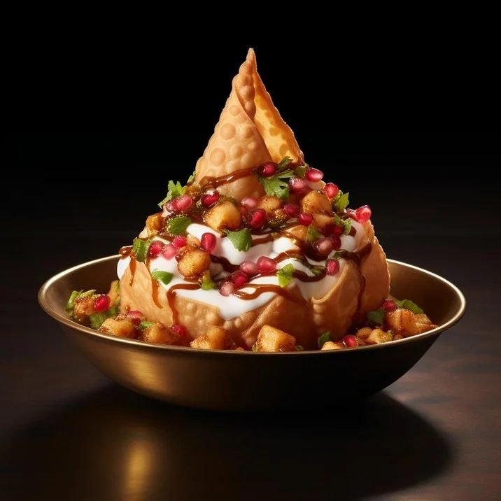 A bowl of freshly made chaat at Chai Garam